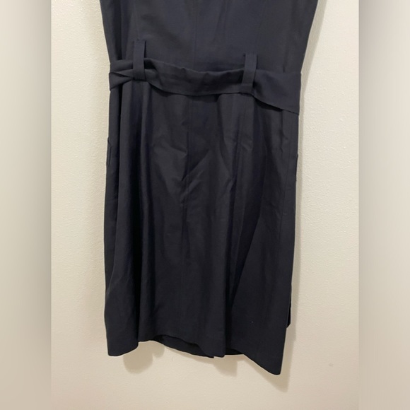 Isabella DeMarco Tahari Levine Black 55% Linen 45% Rayon Double Breasted Dress - Picture 9 of 16